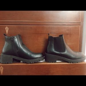 Black Leather Ankle Boots